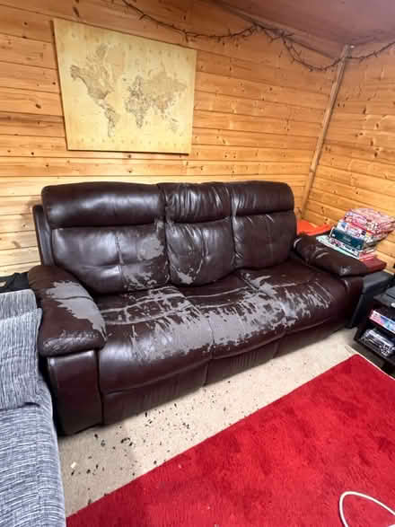 Photo of free 3 seater leather couch (Sallynoggin) #2