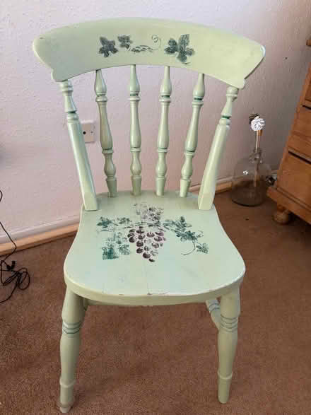 Photo of free Green painted wooden chair (Dagenham RM9) #1