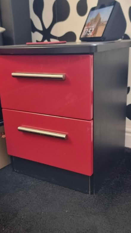 Photo of free Red Black Drawers (Lightwood ST3) #2