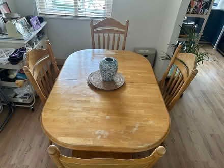 Photo of free Extendable wooden table and chairs (Swords) #2