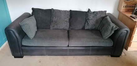 Photo of free Black and grey 3/4 sofa (Malton) #1