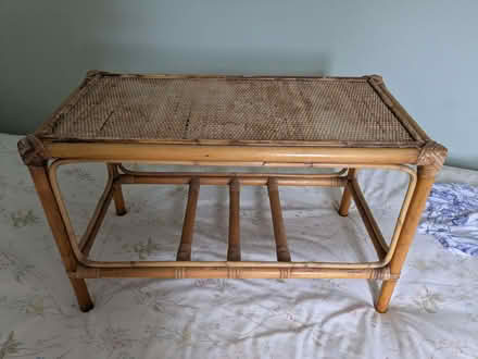 Photo of free Rattan coffee table/magazine rack, in good used condition (France Lynch GL6) #1