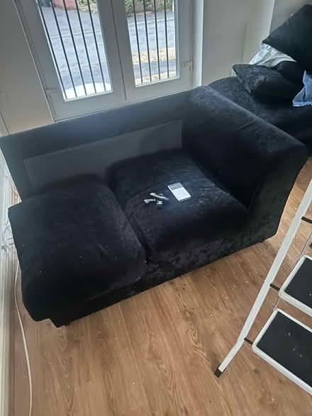 Photo of free Black Corner sofa (LE2 4qd) #3