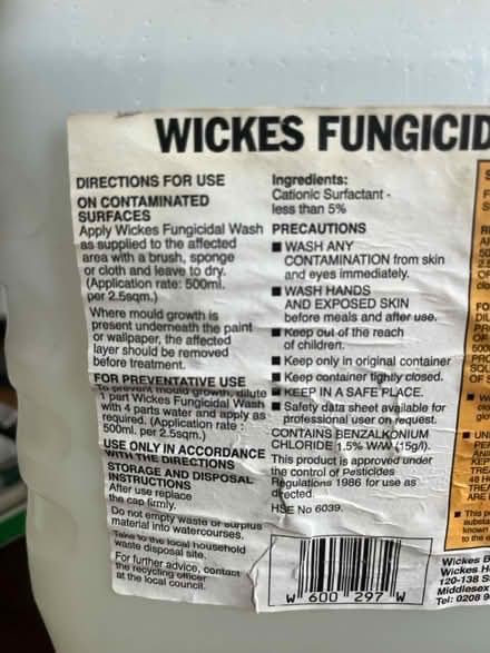 Photo of free Fungicidal Wash - For mould (Mitcham CR4) #2