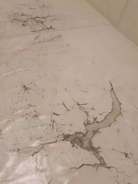 Photo of free Long white leather sofa and throw (City Island LS12a) #4