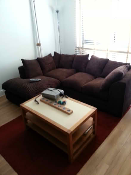 Photo of free Brown Jumbo Cord - L Shaped Sofa (E5 Harry Zeital Way) #3