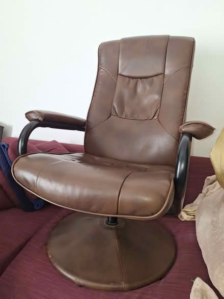 Photo of free CHAIR reclining swivel - brown PVC (Hove BN3) #1