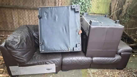 Photo of free DFS corner leather sofa (Acton NW10) #2