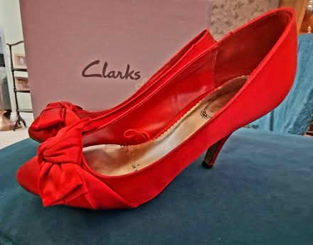 Photo of free Red Satin Clarkes Shoes size 7 (Broadbridge Heath RH12) #2