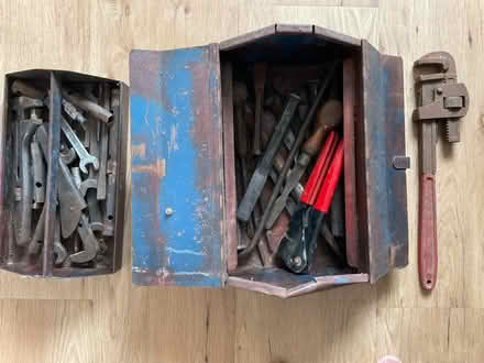 Photo of free Old toolbox and contents (Swavesey CB24) #1