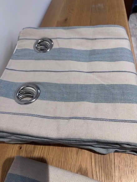 Photo of free Blue and off white curtains (IP33 2DR) #1
