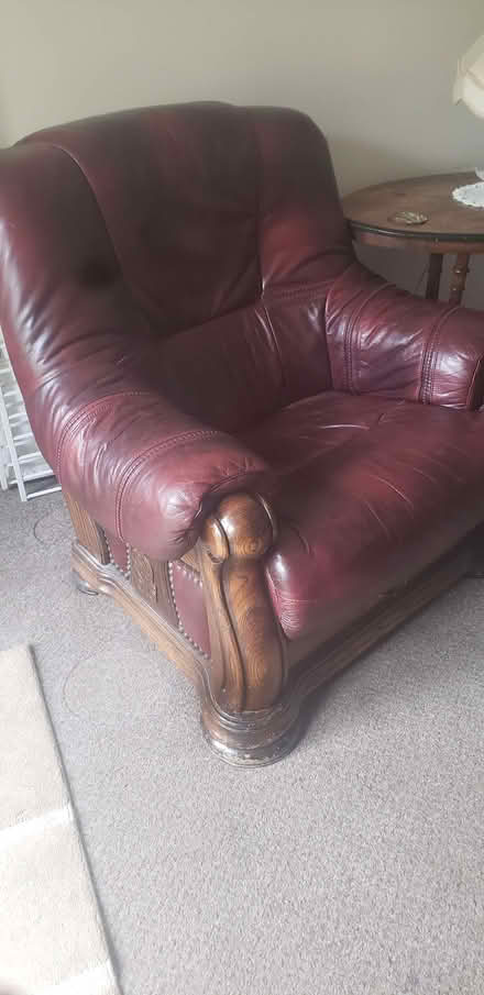 Photo of free Two Leather Armchairs (Warslow SK17) #1