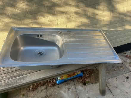 Photo of free Metal single sink unit incl draining board (Horsted Keynes RH17) #1