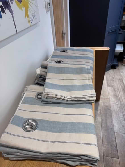 Photo of free Blue and off white curtains (IP33 2DR) #4