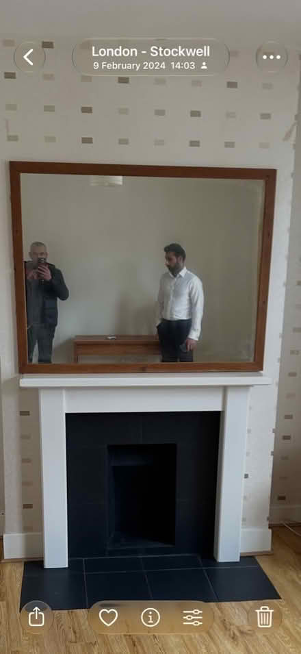 Photo of free Large Wooden Framed Mirror (Stockwell SW9) #1