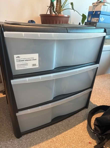 Photo of free Cracked 3 drawer plastic chest (NG1 Centre) #1