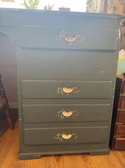 Photo of free Beautiful blue painted wooden large desk (Hulme M15) #3