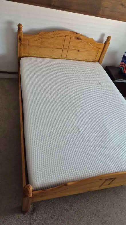 Photo of free Pine Double Bed With Memory Foam Mattress (Worle BS22) #1