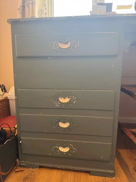 Photo of free Beautiful blue painted wooden large desk (Hulme M15) #2