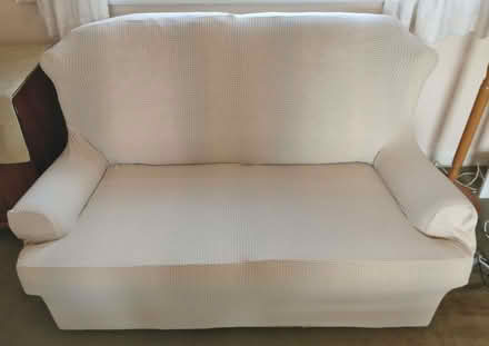 Photo of free Cream two seater sofa settee (Poplars SG2) #1