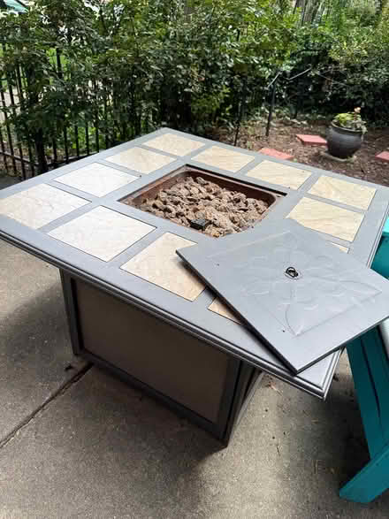 Photo of free Patio table with gas fire pit (Forest Avenue Evanston) #3