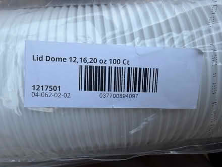 Photo of free White plastic beverage cups lids (Darien - near 75th x Cass Ave.) #1