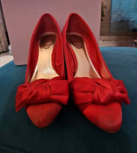 Photo of free Red Satin Clarkes Shoes size 7 (Broadbridge Heath RH12) #1