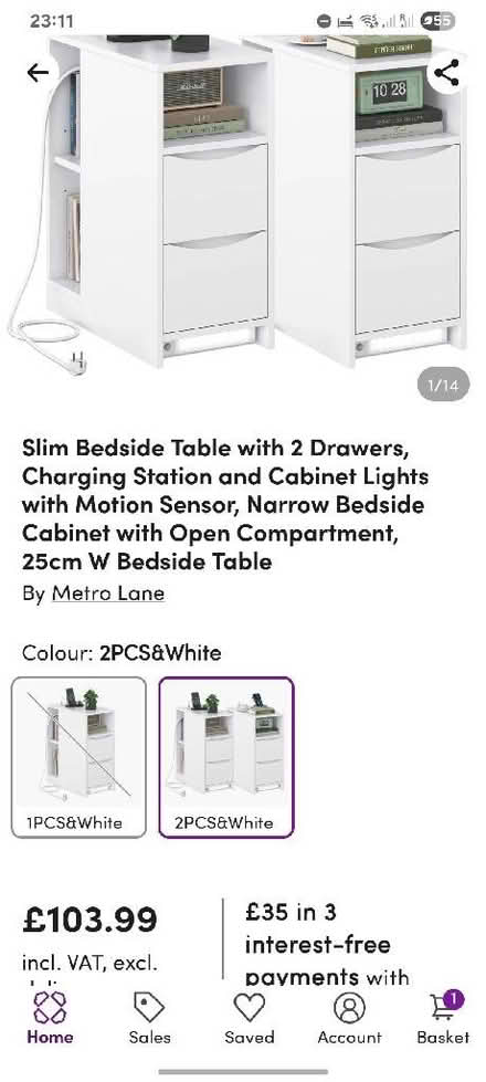 Photo of free Pair of bed side table brand new (Fulham Palace Rd W6) #2