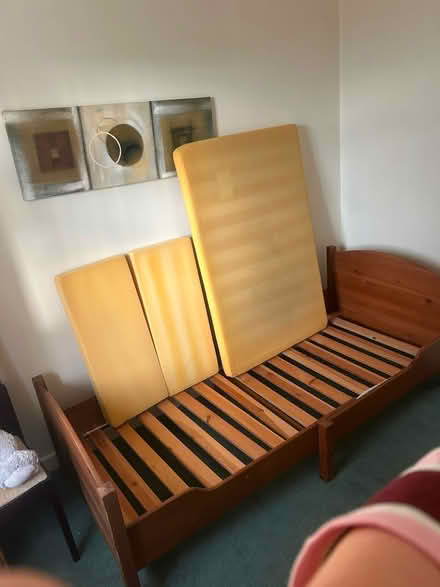 Photo of free Extendable IKEA oak bed frame (Lymm) #3