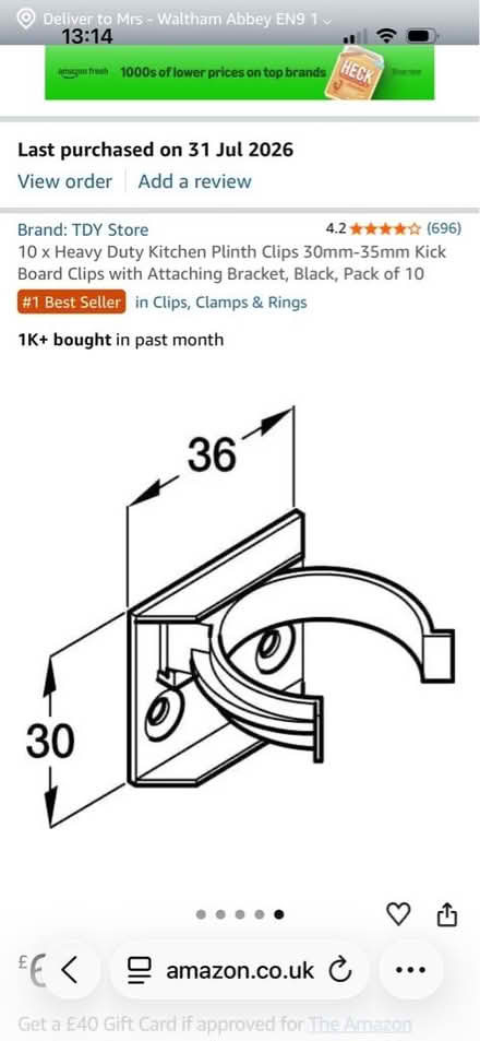 Photo of free Plinth clips (Waltham Abbey EN9) #2