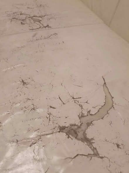 Photo of free Long white leather sofa and throw (Leeds LS12) #4