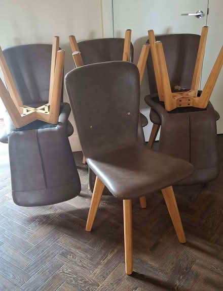 Photo of free 8 x faux leather dining chairs (Seamer TS9) #1