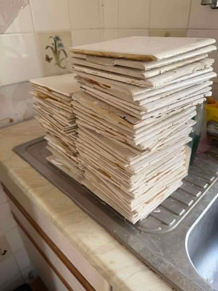 Photo of free 1960's white kitchen tiles (Barkham RG41) #1