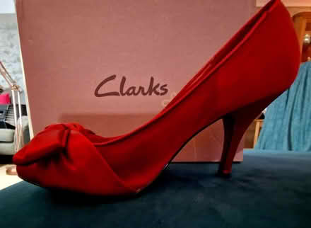 Photo of free Red Satin Clarkes Shoes size 7 (Broadbridge Heath RH12) #4