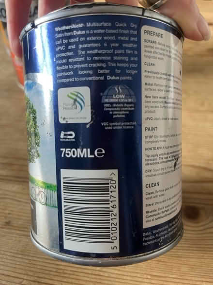 Photo of free Dulux Wood,Metal,Exterior Paint (Mitcham CR4) #3