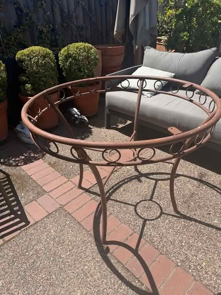 Photo of free Metal Garden table base (Bayfarm, Alameda) #1
