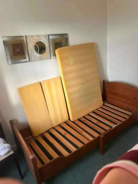 Photo of free Extendable IKEA oak bed frame (Lymm) #1