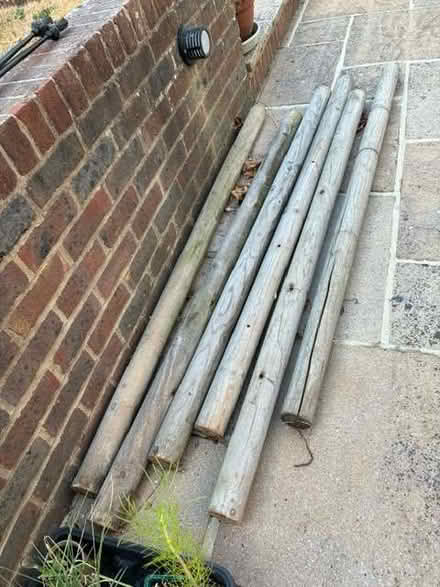 Photo of free 6 lengths of post - ex garden (Steyning BN44) #1