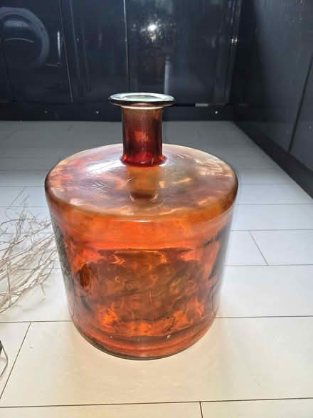 Photo of free Faded red/orange glass jar (Haddington) #1
