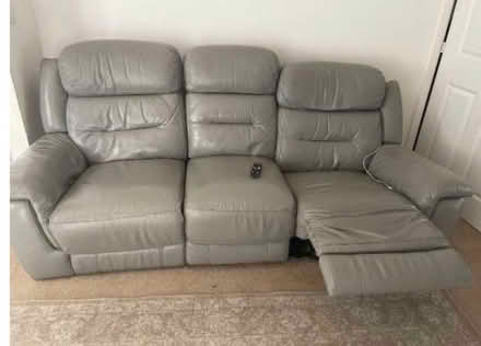 Photo of free 3 seater recliner leather sofa plus footstool (Picket Piece SP11) #1