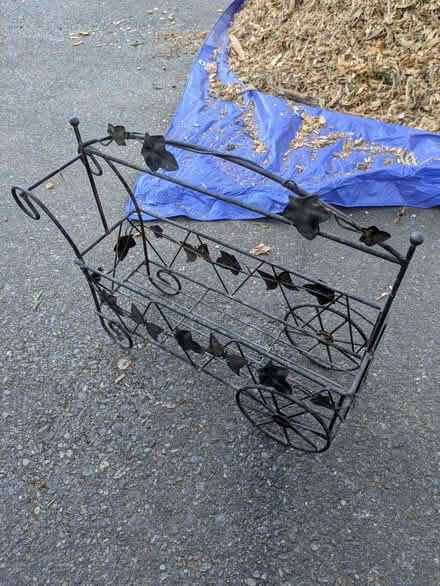 Photo of free Metal decorative cart/pot display (Downtown Bothell) #1