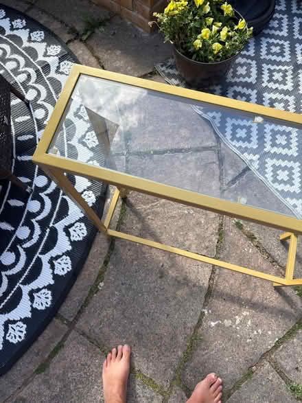Photo of free Gold and glass free standing shelve (Burry Port SA16) #2