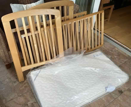 Photo of free Child wooden cot and mattress. (Brickhill MK41) #1