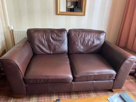 Photo of free Leather sofa, chair and footstool (Cornhill AB15) #2