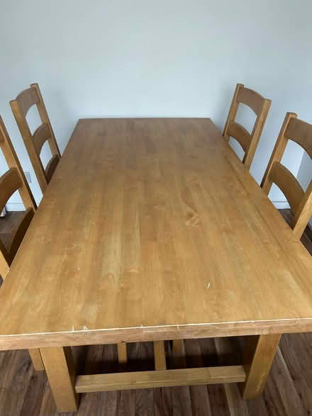 Photo of free Dining Table and 5 matching Chairs (Bethnal Green E2) #2