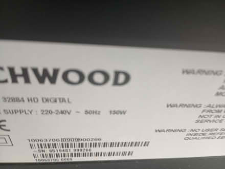 Photo of free 32 inch Techwood TV (Water Orton) #3