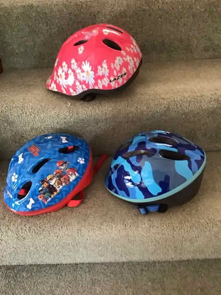 Photo of free 3 children’s cycling helmets (Nr Newton Poppleford) #1
