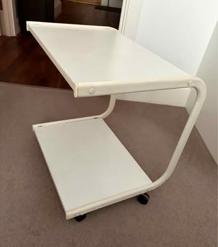 Photo of free Side table - on wheels, white (Ruislip HA4) #2