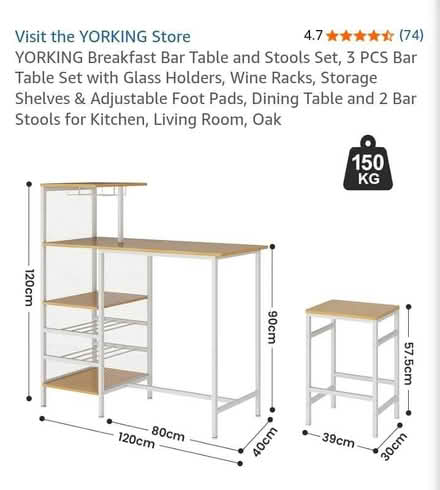 Photo of free Breakfast bar and two stools (King's Weald, off Kingsway.) #1