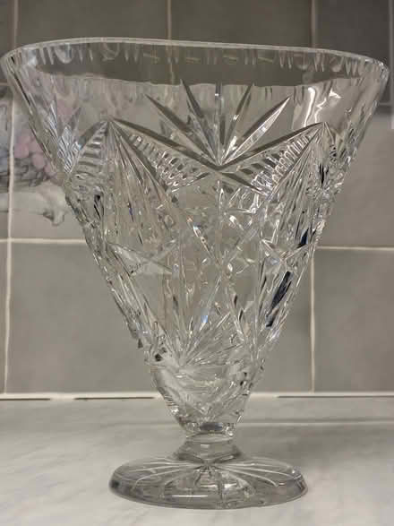Photo of free Crystal fan-shaped footed vase (Great Boughton CH3) #3